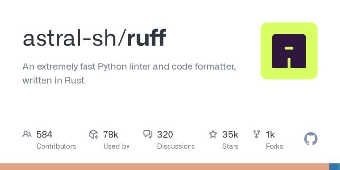 Ruff: Python linter and code formatter written in Rust